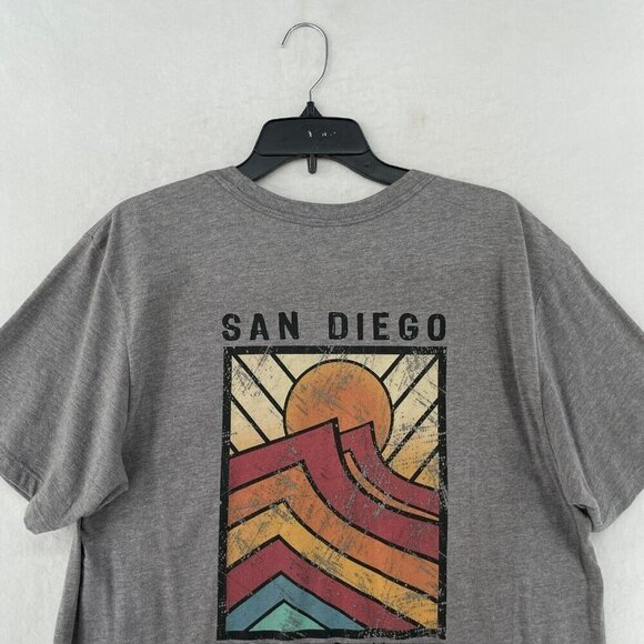 San Diego California Shirt Men's Sz L Gray Graphic Crew Neck Regular Fit Pacific - Picture 8 of 11
